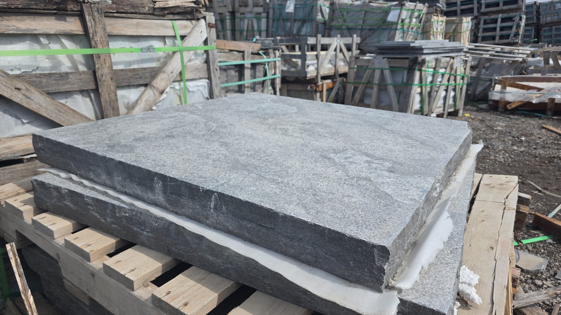 Silver grey natural stone pillar cap